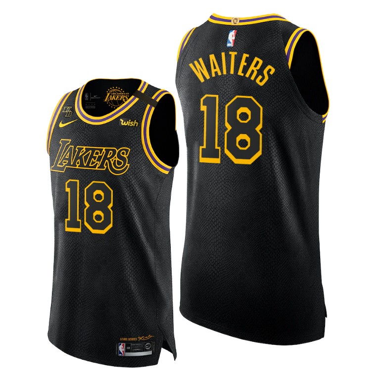 Men's Los Angeles Lakers Dion Waiters #18 NBA 2020 Honors Kobe Golden Authentic Mamba Week Black Basketball Jersey FTR8183DB